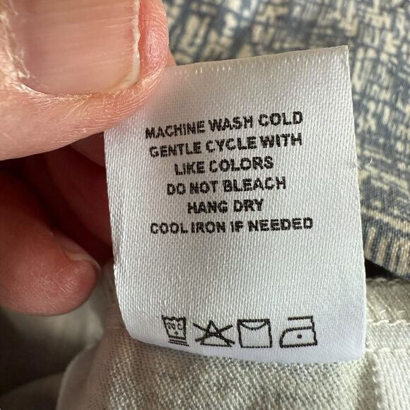 Marla Wynne Flatter Fit Ankle Pant 16W Crosshatch Blue Stretch Tummy Comfort - Picture 6 of 9